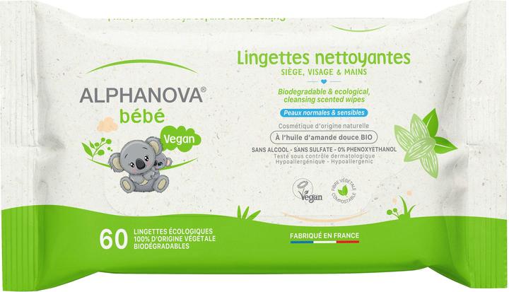 Produktbild Alphanova BB Pflegetücher Mandelöl biologisch abbaubar (60 Stück)