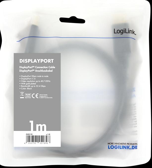Produktbild LogiLink DisplayPort — DisplayPort (3 m, DisplayPort)