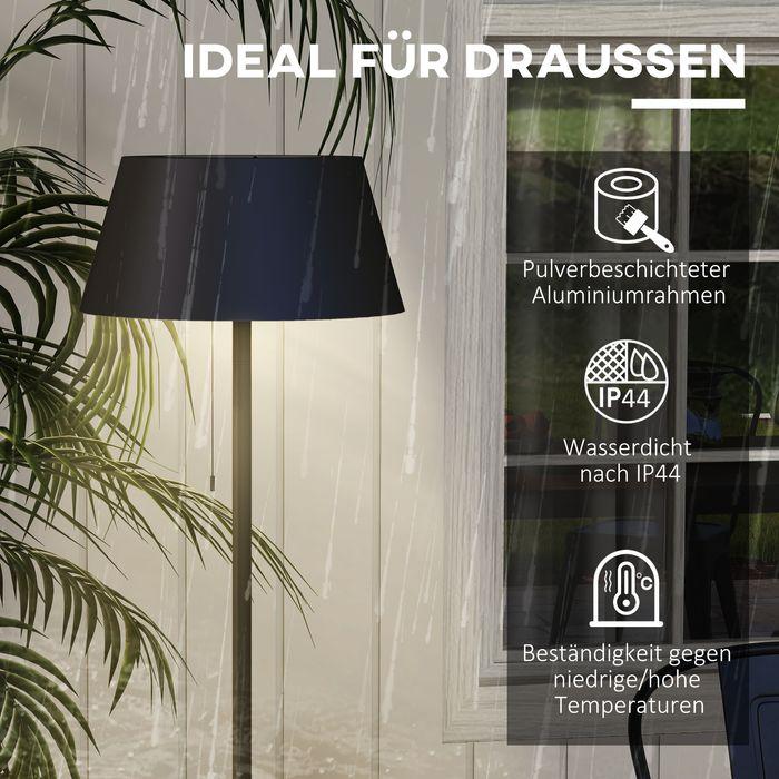 Produktbild Swisshandel24 Solarlampe, LED Stehleuchte, 3 Helligkeitsstufen, weisses/buntes Licht, Metallrahmen, Ø32x153cm, Sch (700 lm)