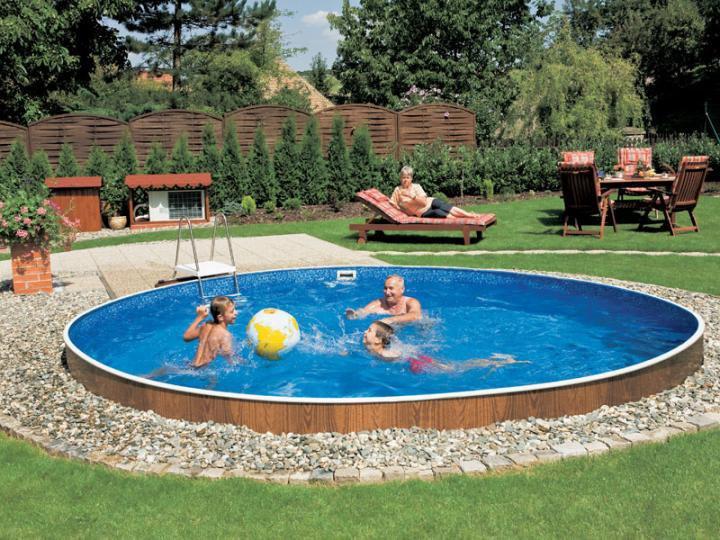 Produktbild Azuro VAR 400 DL - 3,6mx 1,2m, HOLZ - ohne Folie, Leiter und Filter, mit ausseraxialen Löchern (360 x 120 cm)