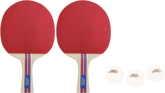 Image du produit New Sports New Sport Set de tennis de table, 2 raquettes, 3 balles dans un sac