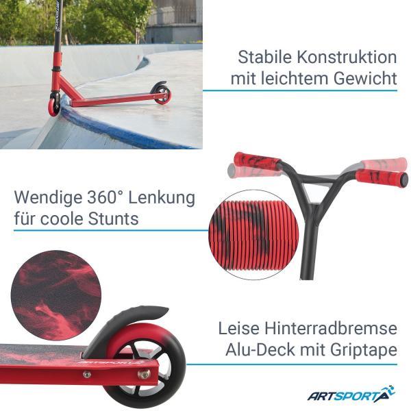 Produktbild Juskys Stunt Scooter mit 360° Lenkung