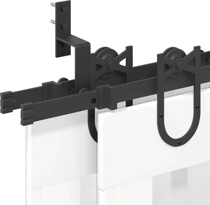 Immagine prodotto VidaXL Set di ferramenta per porte scorrevoli 200 cm acciaio nero Set di ferramenta per porte scorrevoli