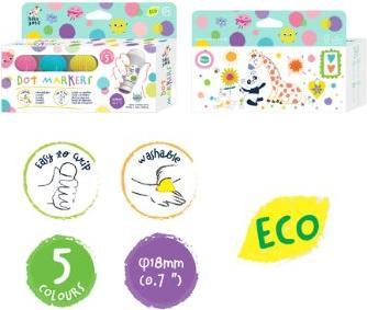 Produktbild Haku Yoka Dot Markers - 5 x Pastel Colours (59CP233116) (5 x Pastel Colours, 18 mm, 5 x)