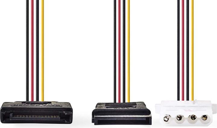 Image du produit Nedis Câble d'alimentation interne SATA 15 broches mâle Molex femelle/SATA 15 broches femelle Plaqué or