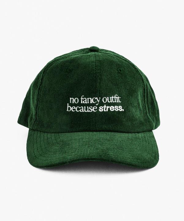 Produktbild Plakativ «No Fancy Outfit» Courdroy Cap Olive