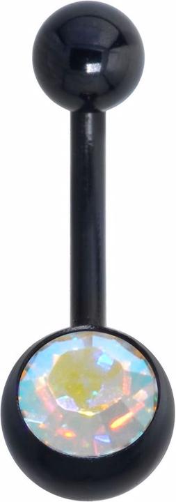 Bijouteria Bauchpiercing (Chirurgenstahl 316L, PVD Beschichtung (schwarz), Zirkonia)