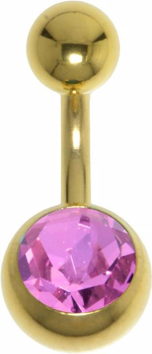 Image du produit Bijouteria Piercing nombril (Acier chirurgical 316L, Revêtement PVD (couleur or), Cristal Premium)