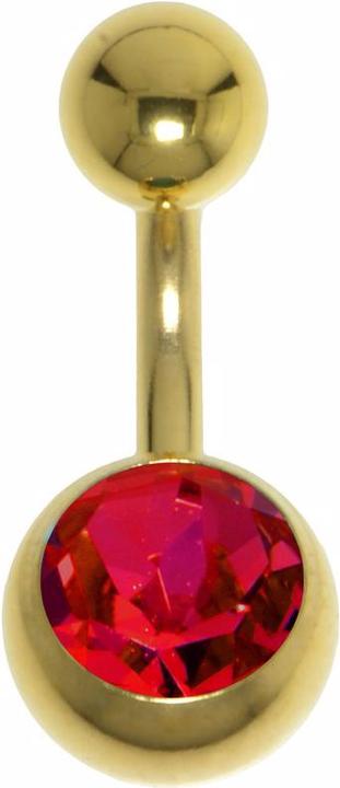 Actual product image Bijouteria Bellypiercing (Surgical steel 316L, Premium crystal, PVD coating (gold-coloured))