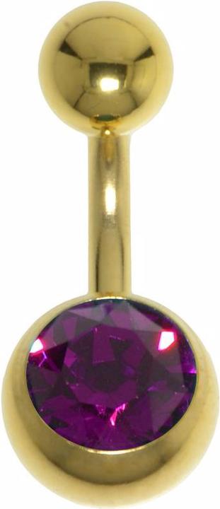 Image du produit Bijouteria Piercing nombril (Acier chirurgical 316L, Cristal Premium, Revêtement PVD (doré))