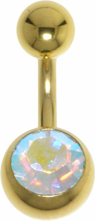 Produktbild Bijouteria Bauchpiercing (Chirurgenstahl 316L, Premium Kristall, PVD Beschichtung (goldfarben))