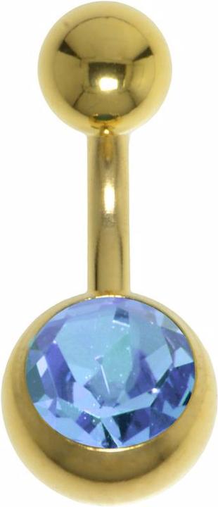 Produktbild Bijouteria Bauchpiercing (Chirurgenstahl 316L, PVD Beschichtung (goldfarbig), Premium Kristall)