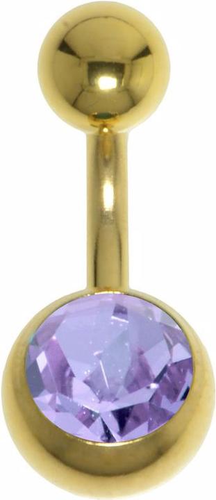 Produktbild Bijouteria Bauchpiercing (Chirurgenstahl 316L, PVD Beschichtung (goldfarbig), Premium Kristall)