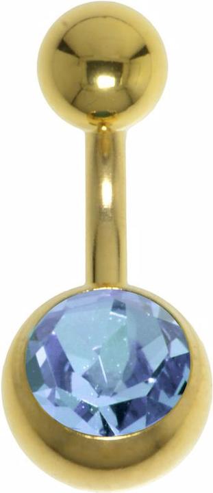 Produktbild Bijouteria Bauchpiercing (Chirurgenstahl 316L, PVD Beschichtung (goldfarbig), Premium Kristall)