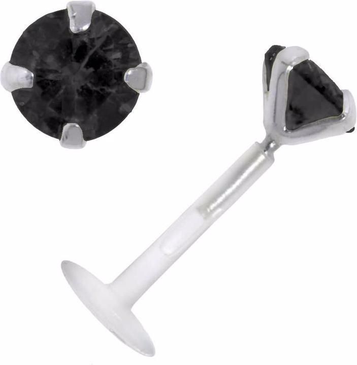 Actual product image Bijouteria Piercing for lip/Tragus (Bioplastic, Silver 925, Zirconia)