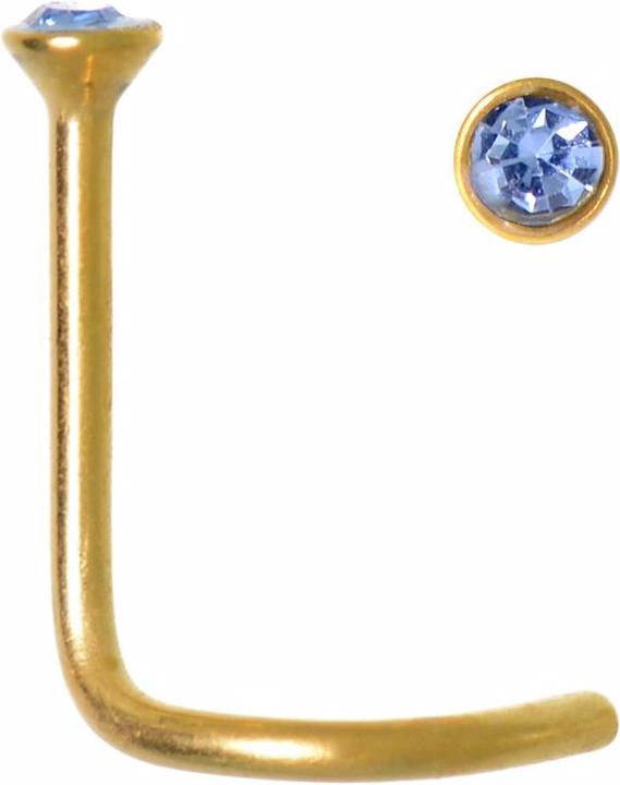 Actual product image Bijouteria Nose piercing (Gold plating (gold-plated), Crystal, Surgical steel 316L)