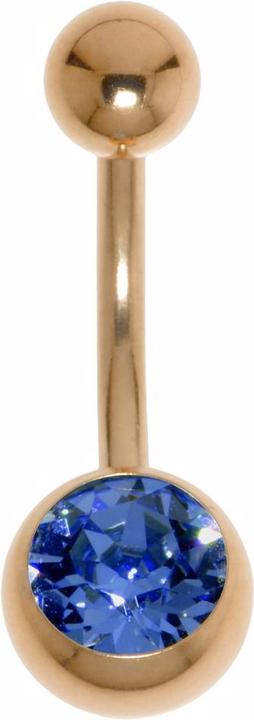 Produktbild Bijouteria Bauchpiercing (Chirurgenstahl 316L, PVD Beschichtung (goldfarbig), Premium Kristall)