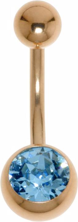 Produktbild Bijouteria Bauchpiercing (Chirurgenstahl 316L, PVD Beschichtung (goldfarbig), Premium Kristall)