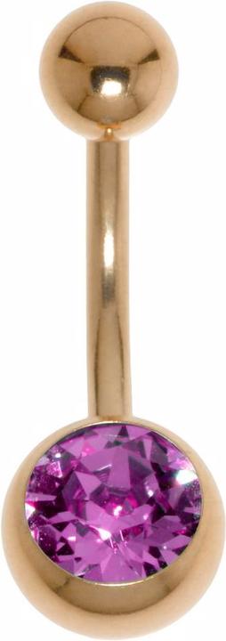 Produktbild Bijouteria Bauchpiercing (Chirurgenstahl 316L, PVD Beschichtung (goldfarbig), Premium Kristall)