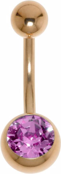 Actual product image Bijouteria Bellypiercing (Premium crystal, PVD coating (gold coloured), Surgical steel 316L)