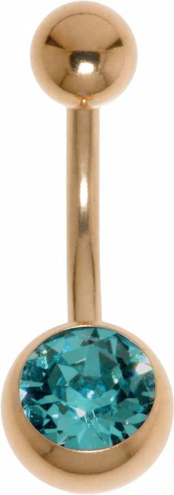 Image du produit Bijouteria Piercing nombril (Acier chirurgical 316L, Revêtement PVD (couleur or), Cristal Premium)