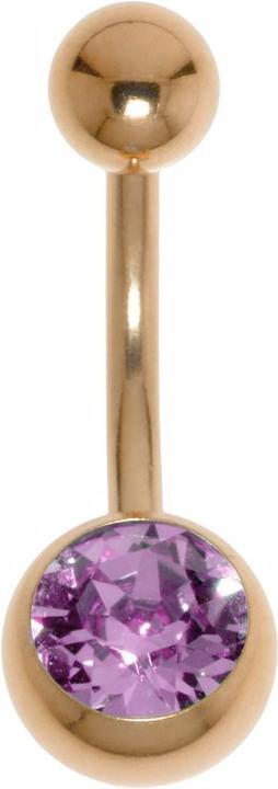Produktbild Bijouteria Bauchpiercing (Chirurgenstahl 316L, PVD Beschichtung (goldfarbig), Premium Kristall)