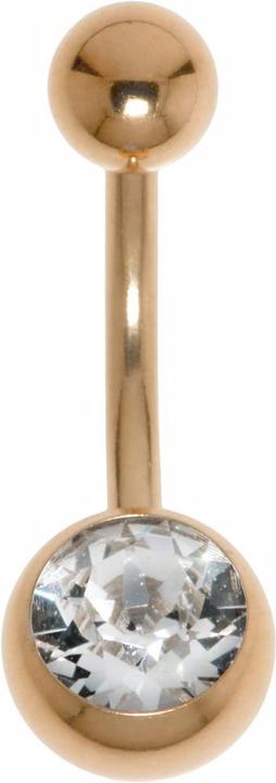 Produktbild Bijouteria Bauchpiercing (Chirurgenstahl 316L, PVD Beschichtung (goldfarbig), Premium Kristall)