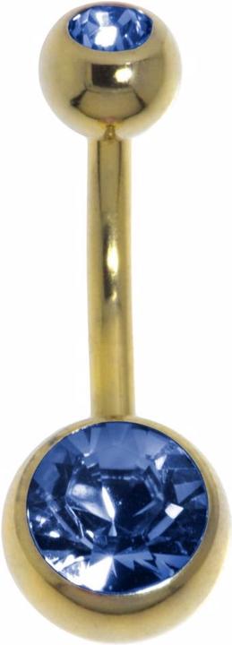 Immagine prodotto Bijouteria Piercing ventre (Vetro (di orologio), Acciaio allo zirconio, Rivestimento in PVD (colore oro))