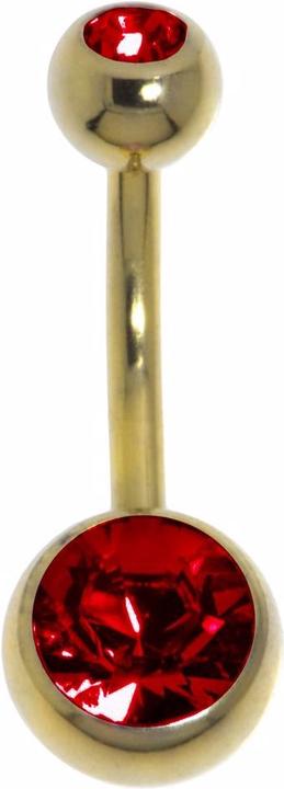 Produktbild Bijouteria Bauchpiercing (Kristall, Zirconium Stahl, PVD Beschichtung (goldfarbig))