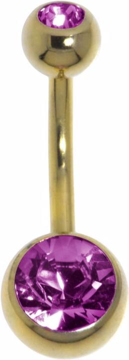 Bijouteria Bauchpiercing (Kristall, PVD Beschichtung (goldfarbig), Zirconium Stahl)
