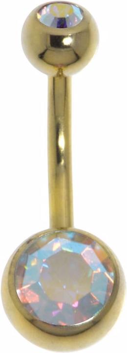 Produktbild Bijouteria Bauchpiercing (Kristall, Zirconium Stahl, PVD Beschichtung (goldfarbig))