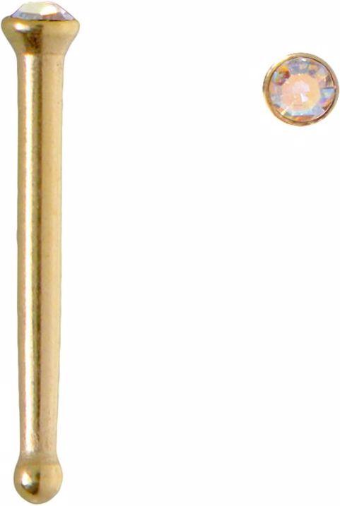 Actual product image Bijouteria Nose piercing (Surgical steel 316L, Crystal, PVD coating (gold coloured))