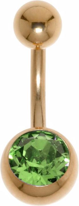 Image du produit Bijouteria Piercing nombril (Acier chirurgical 316L, Revêtement PVD (couleur or), Cristal Premium)