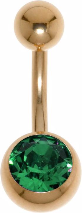 Produktbild Bijouteria Bauchpiercing (Chirurgenstahl 316L, PVD Beschichtung (goldfarbig), Premium Kristall)