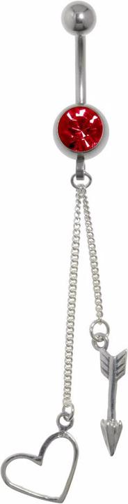Image du produit Bijouteria Piercing nombril (Acier chirurgical 316L, Cristallin, Argent 925)