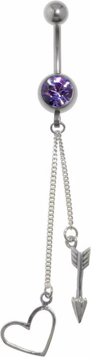 Produktbild Bijouteria Bauchpiercing (Chirurgenstahl 316L, Kristall, Silber 925)