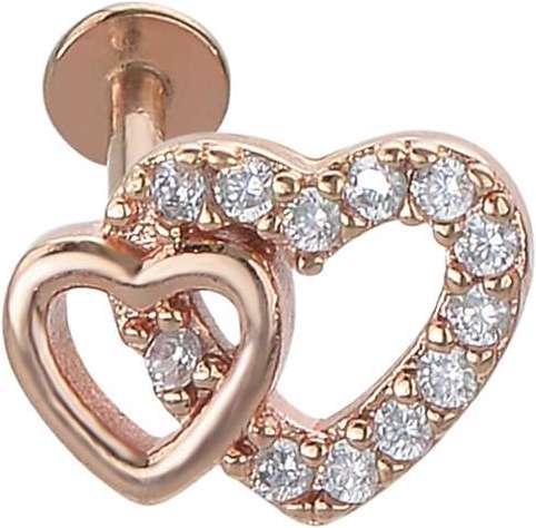 Actual product image Bijouteria Ear piercing (Surgical steel 316L, Crystal, PVD coating (gold coloured))