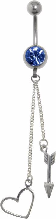Produktbild Bijouteria Bauchpiercing (Chirurgenstahl 316L, Kristall, Silber 925)