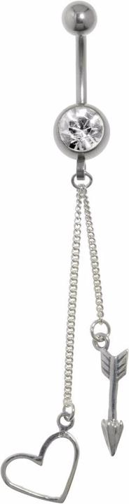 Produktbild Bijouteria Bauchpiercing (Chirurgenstahl 316L, Kristall, Silber 925)