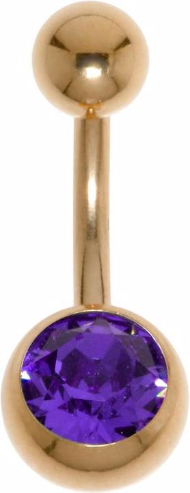Image du produit Bijouteria Piercing nombril (Acier chirurgical 316L, Revêtement PVD (couleur or), Cristal Premium)