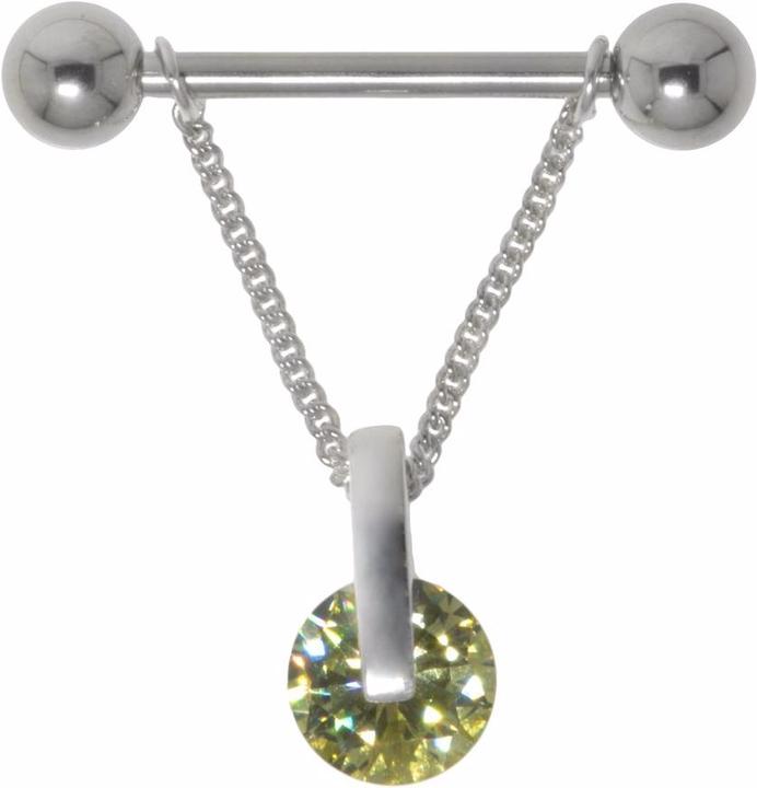 Image du produit Bijouteria Piercing poitrine (Acier chirurgical 316L, Argent 925, Zircone)