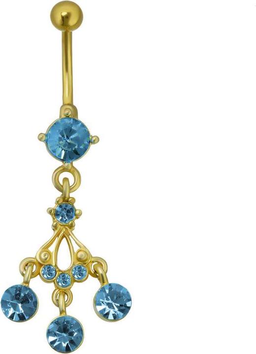 Produktbild Bijouteria Bauchpiercing (Chirurgenstahl 316L, Kristall, Messing, PVD Beschichtung (goldfarbig))