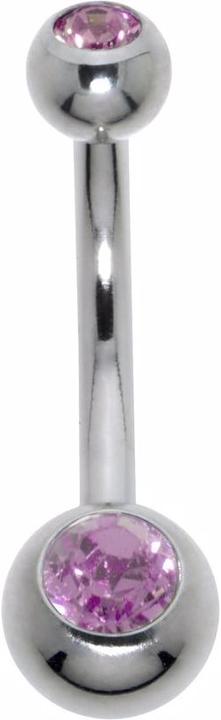 Actual product image Bijouteria Bellypiercing (Surgical steel 316L, Crystal)