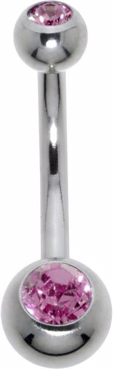 Actual product image Bijouteria Bellypiercing (Surgical steel 316L, Crystal)