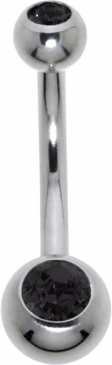 Actual product image Bijouteria Bellypiercing (Surgical steel 316L, Crystal)