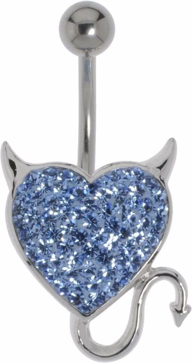 Actual product image Bijouteria Bellypiercing (Surgical steel 316L, Crystal, Brass rhodium plated)