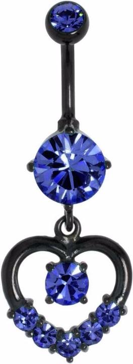 Actual product image Bijouteria Bellypiercing (Surgical steel 316L, Crystal, PVD coating (black))