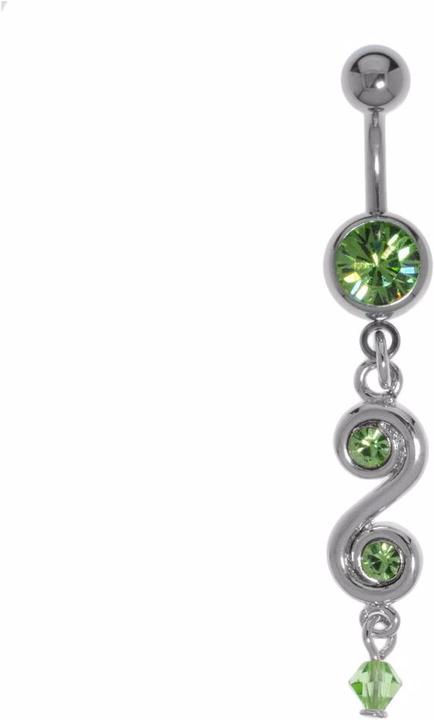 Actual product image Bijouteria Bellypiercing (Crystal, Brass rhodium plated, Plexiglass, Surgical steel 316L)