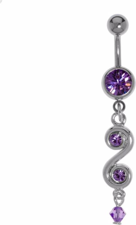 Actual product image Bijouteria Bellypiercing (Plexiglass, Surgical steel 316L, Crystal, Brass rhodium plated)