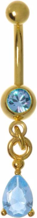 Actual product image Bijouteria Bellypiercing (Premium crystal, Surgical steel 316L, PVD coating (gold coloured))